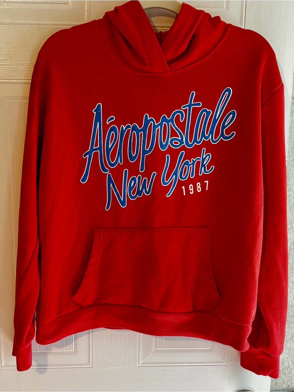 Aeropostale Red New York 1987 Graphic Hoodie X
